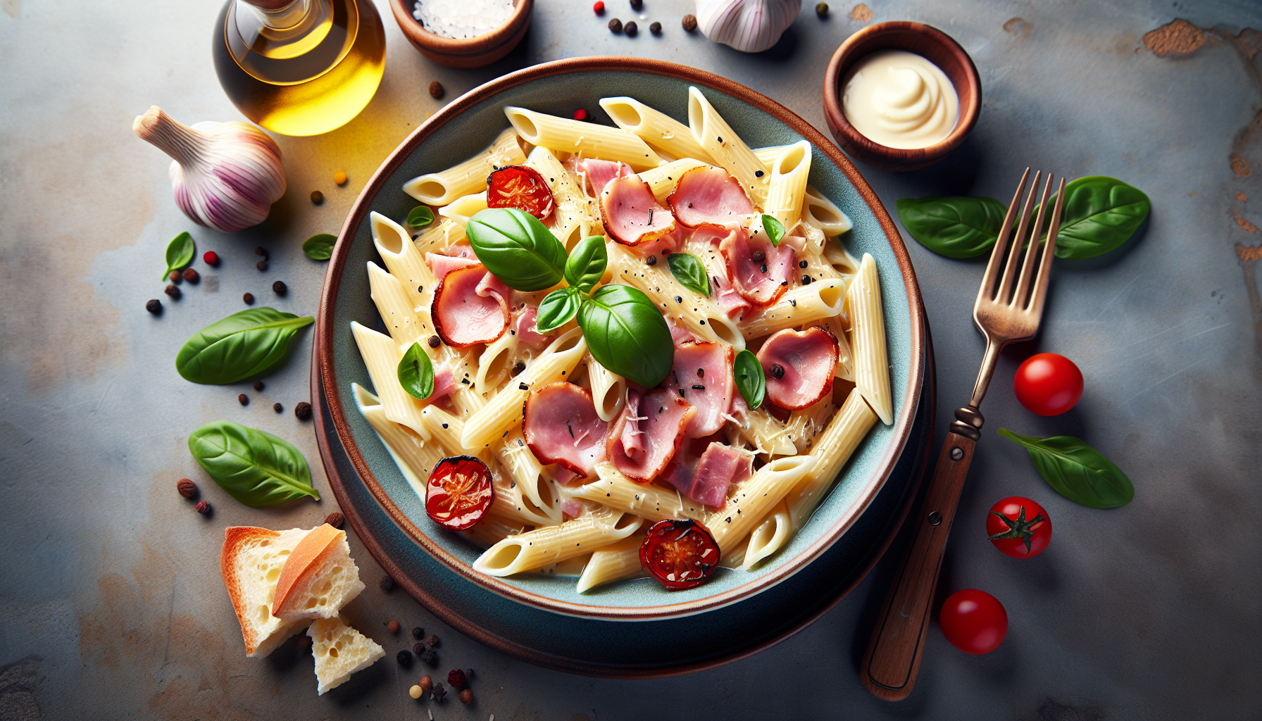 Penne panna e prosciutto